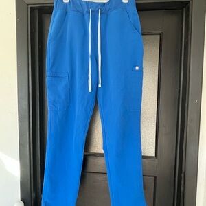 High waisted blue yola skinny scrubs